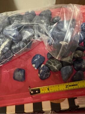 Bag of Polished Blue Tumbled Stones
